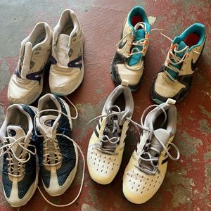 4 pairs of sneakers. decent shape nike air max 95s - adidas